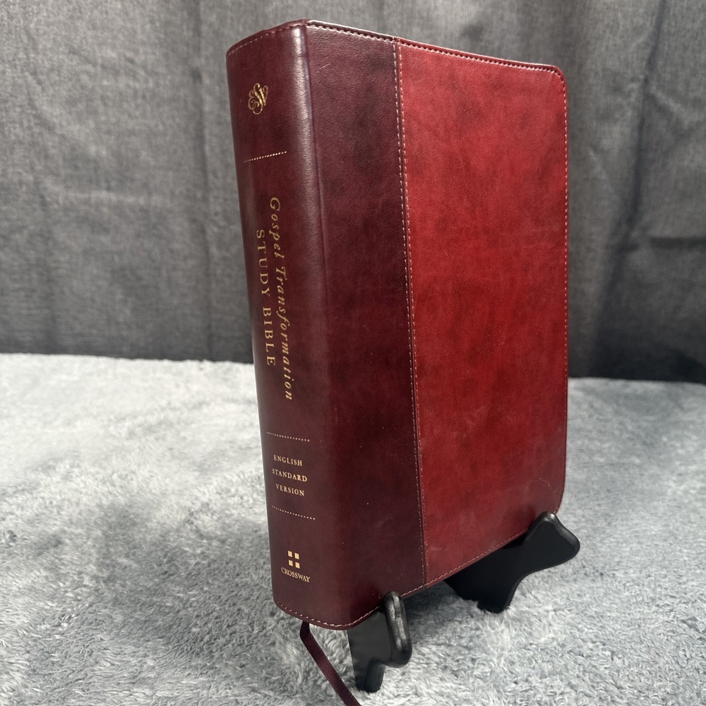 ESV Gospel Transformation Study Bible Red Leather Crossway 2018 Book Very Good